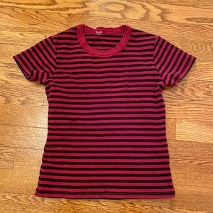 Brandy Melville rare red black stripe t shirt